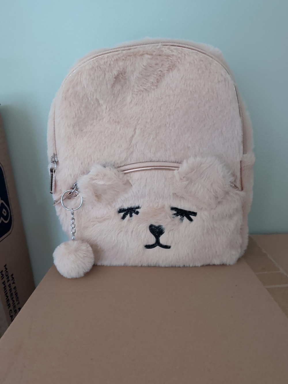 wonder nation Plush Bear Backpack in Light Pink